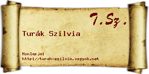 Turák Szilvia névjegykártya