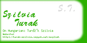 szilvia turak business card